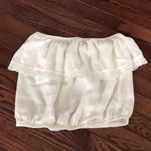 Flowy white tube top